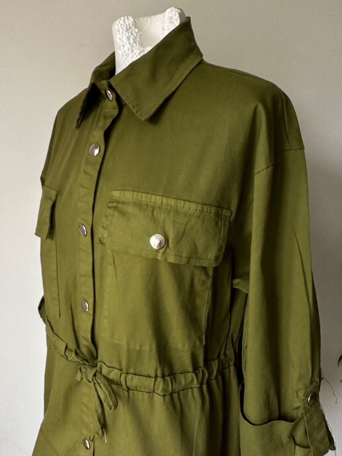 I SAW IT FIRST Belted Utility Shacket With Turn Up Cuff 8 Olive Green