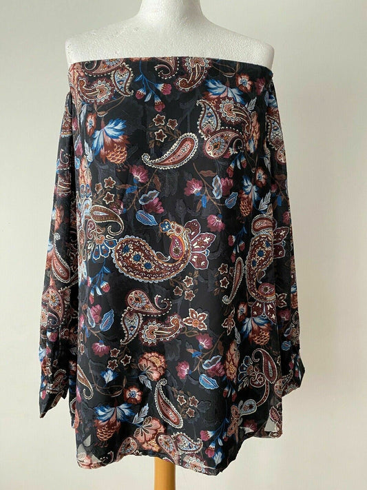 s.Oliver Off the Should Paisley Floral Blouse Size 20