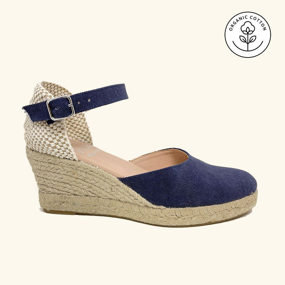 Navy blue best sale espadrilles wedge