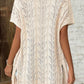 Apricot Openwork Short Sleeve Open Cardigan