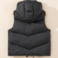 Black Sleek Quilted Puffer Hooded Gilet