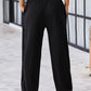 Black Smocked High Waist Joggers