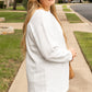 White Cable Textured Loose Plus Size Sweatshirt