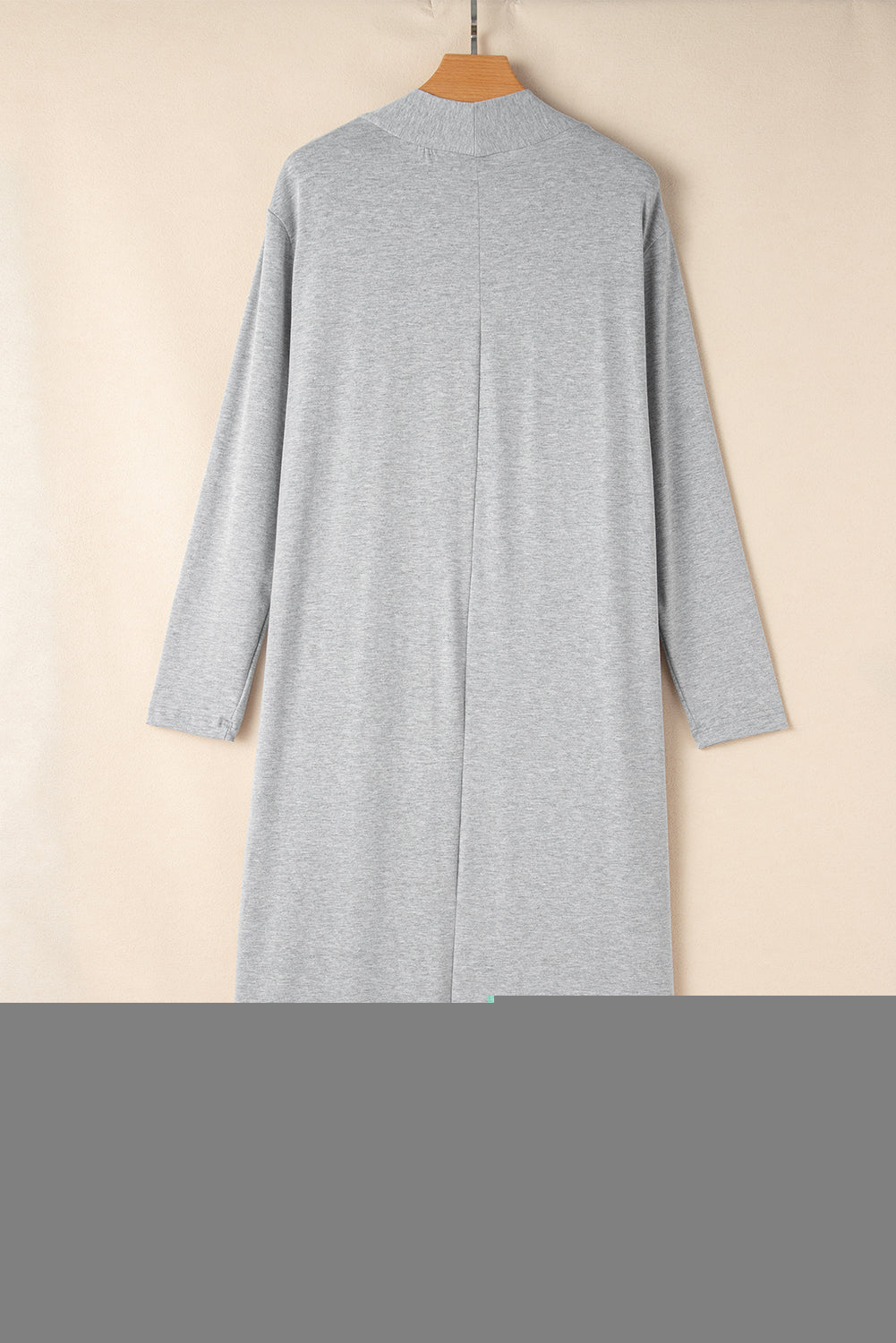 Light Grey Split Long Cardigan and Skinny Trousers Lounge Set