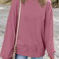 Burgundy Plain Drop Shoulder Crewneck Pullover Sweatshirt