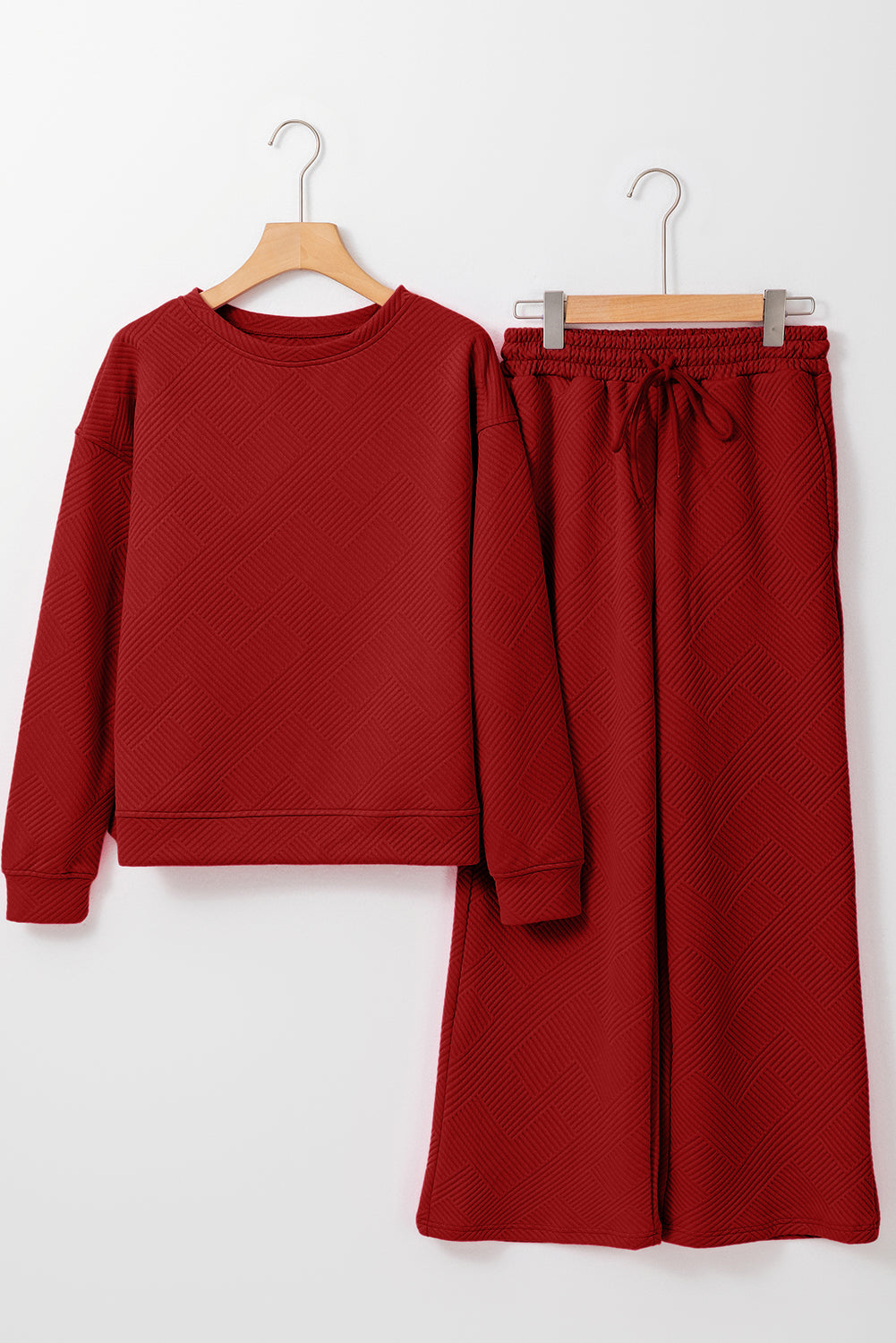 Red Dahlia Ultra Loose Textured 2pcs Slouchy Outfit