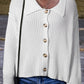 White Collared Button-up Loose Fit Casual Sweater