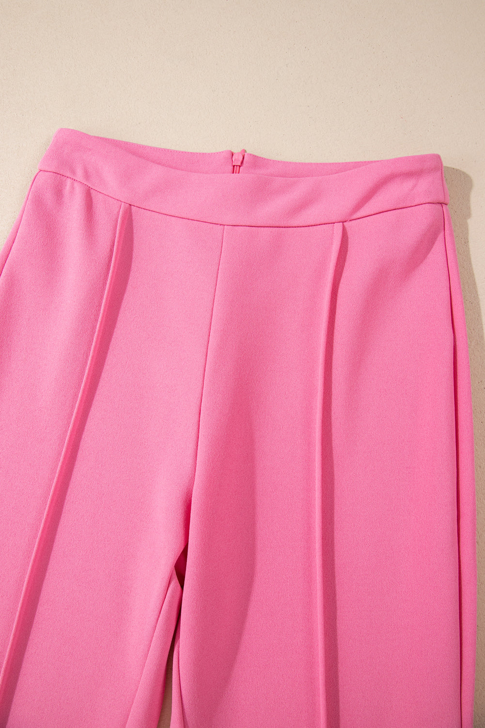 Sachet Pink High Waist Central Seam Flared Trousers