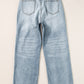 Light Blue Acid Wash Raw Edge Straight Jeans