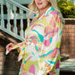 Yellow Plus Size Abstract Print Loose Tunic Shirt