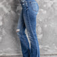 Blue Distressed Flare Jeans