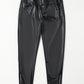 Black Faux Leather Zipped Detail Leggings