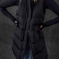 Black Windproof Longline Full Zipper Puffer Gilet with Pockets