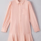 Delicacy Solid Color Flounce Hem Buttoned Turn Down Collar Dress