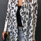 White Vintage Leopard Print Open Cardigan