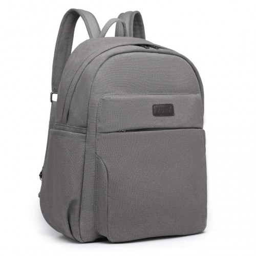 EB2234 - Kono Canvas Lightweight Casual School Backpack - Grey