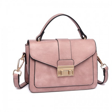 LB2033 - Miss Lulu Leather Look Midi Handbag - Pink