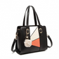 LG2051 - Miss Lulu Colour Block Cross-Body Handbag - Black