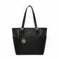 LG1943 - MISS LULU LASER CUT OUT TOTE SHOPPER BAG - BLACK