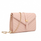 LP2205 - Miss Lulu V-stitched Flap Leather Chain Bag - Pink