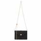 LP2205 - Miss Lulu V-stitched Flap Leather Chain Bag - Black