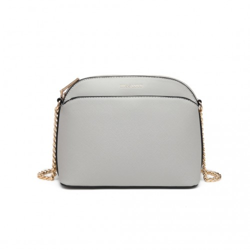 LT2101 - Miss Lulu Cross-Body Sleek Handbag - Grey