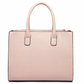 LT6622 - Miss Lulu Raised Cord Tote Handbag Faux Leather Nude