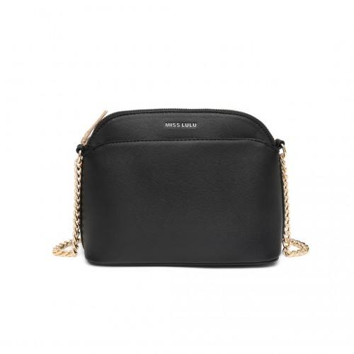 LT2101 - Miss Lulu Cross-Body Sleek Handbag - Black