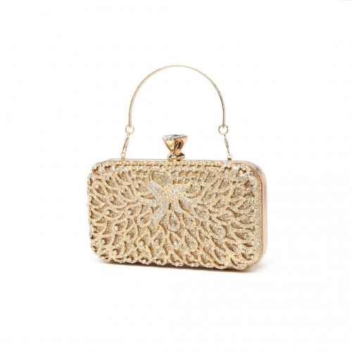 S2227 - Miss Lulu Sparkling Classical Women Clutch Purse Evening Bag - Gold