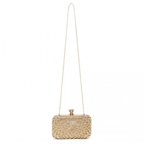 S2227 - Miss Lulu Sparkling Classical Women Clutch Purse Evening Bag - Gold