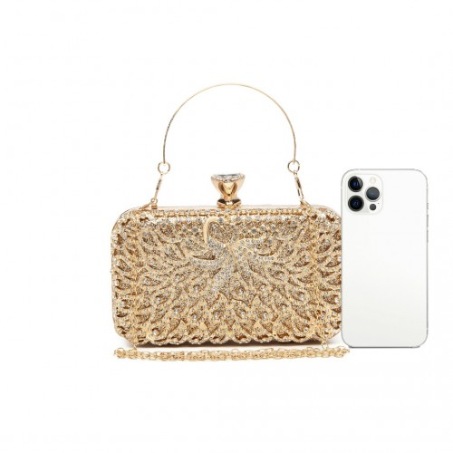 S2227 - Miss Lulu Sparkling Classical Women Clutch Purse Evening Bag - Gold