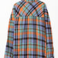 Orange Plus Size Plaid Print Buttoned Shirt