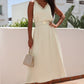 Apricot V Neck Sleeveless Maxi Dress with Elastic Belt