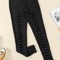 Black Grommet Lace Up Front Leggings