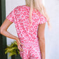 Pink Leopard Print Tee and Satin Tie Shorts Lounge Set