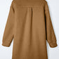 Khaki Contrast Flap Pocket Single Breasted Teddy Coat