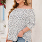 Cheetah Spotted Plus Size Off Shoulder Blouse