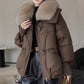 Women's Padded Short Coat Faux Fur Collar