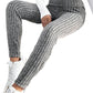 Grey Wide Waistband Ribbed Textured Knit Leggings