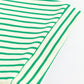 Green Stripe Textured Short Sleeve Collared Buttoned Waist Tie Romper