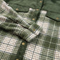 Blackish Green Snap Buttons Colourblock Plaid Shacket