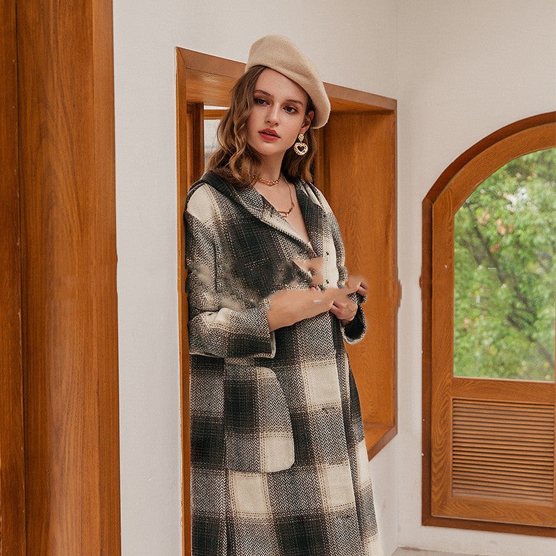 Long Coat Tartan Print