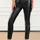 Black PU Leather Zipped High Waist Skinny Pants