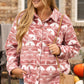 Pink Plus Size Aztec Print Chest Pocket Shacket