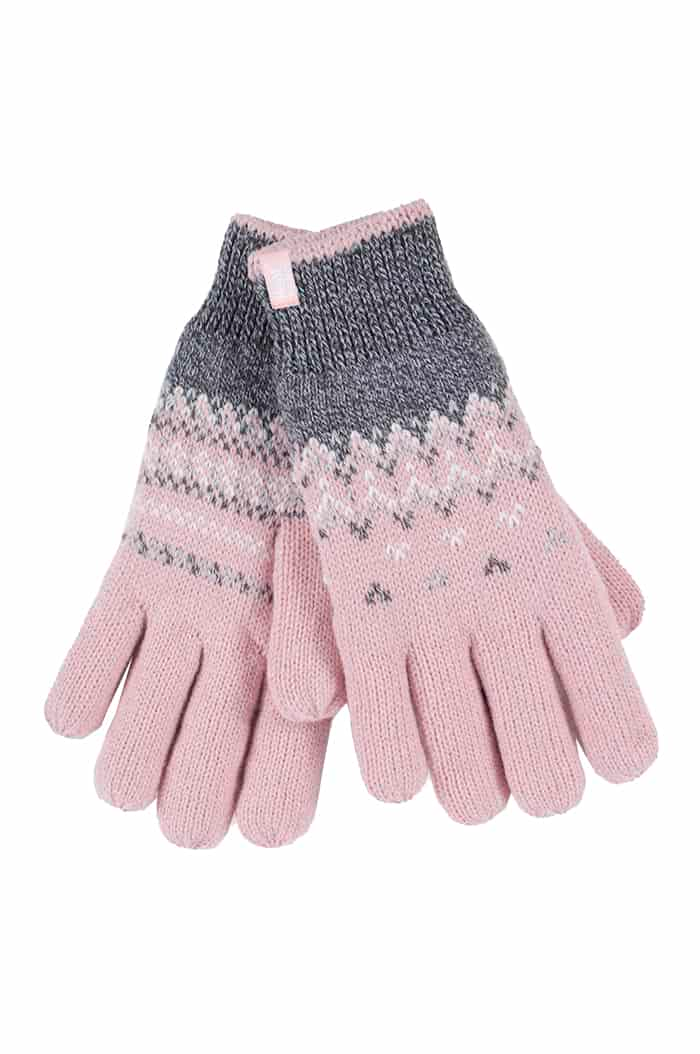 Womens Patterned Fleece Lined Thermal Gloves