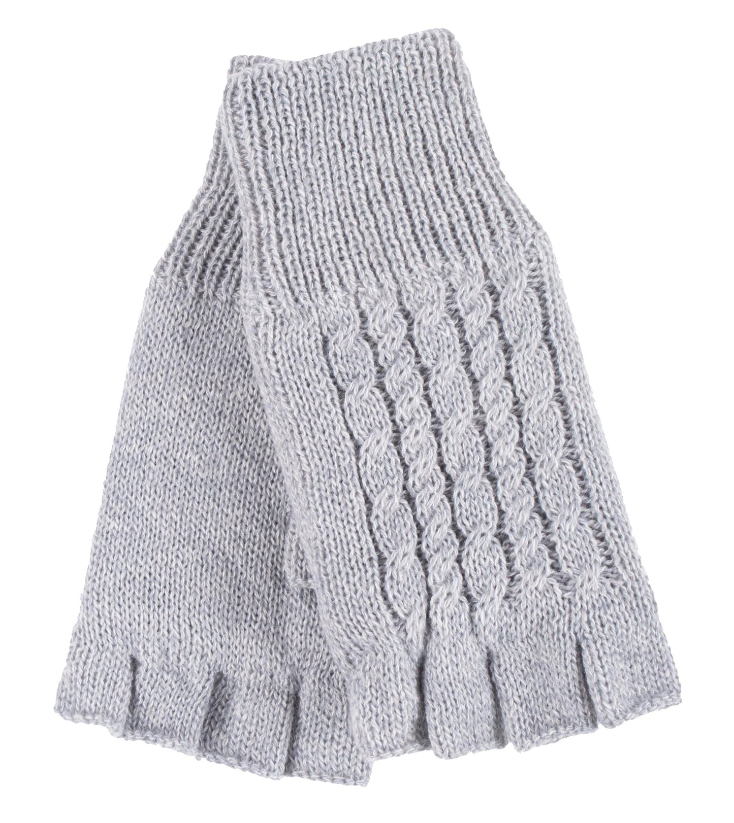 Ladies Cable Knit Winter Thermal Fingerless Gloves