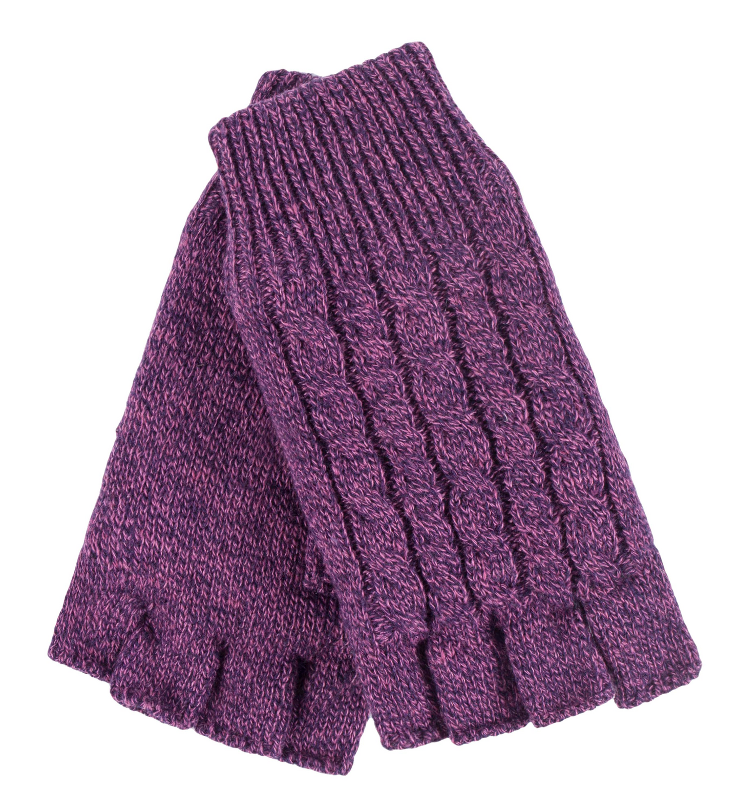 Ladies Cable Knit Winter Thermal Fingerless Gloves