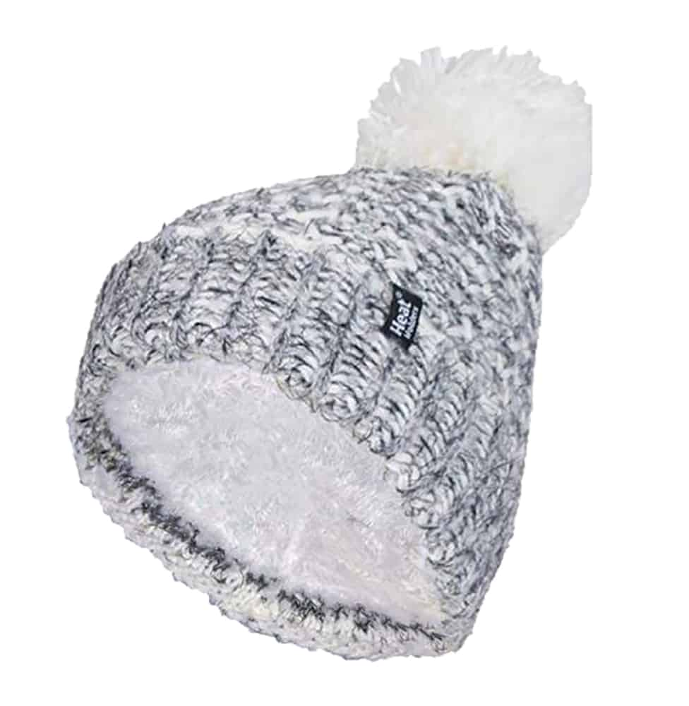 Ladies Fleece Lined Cuffed Winter Hat with Pom Pom