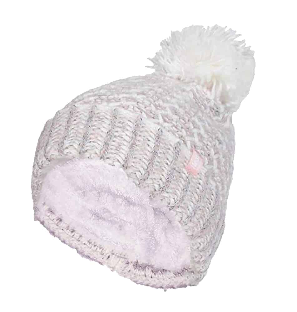 Ladies Fleece Lined Cuffed Winter Hat with Pom Pom