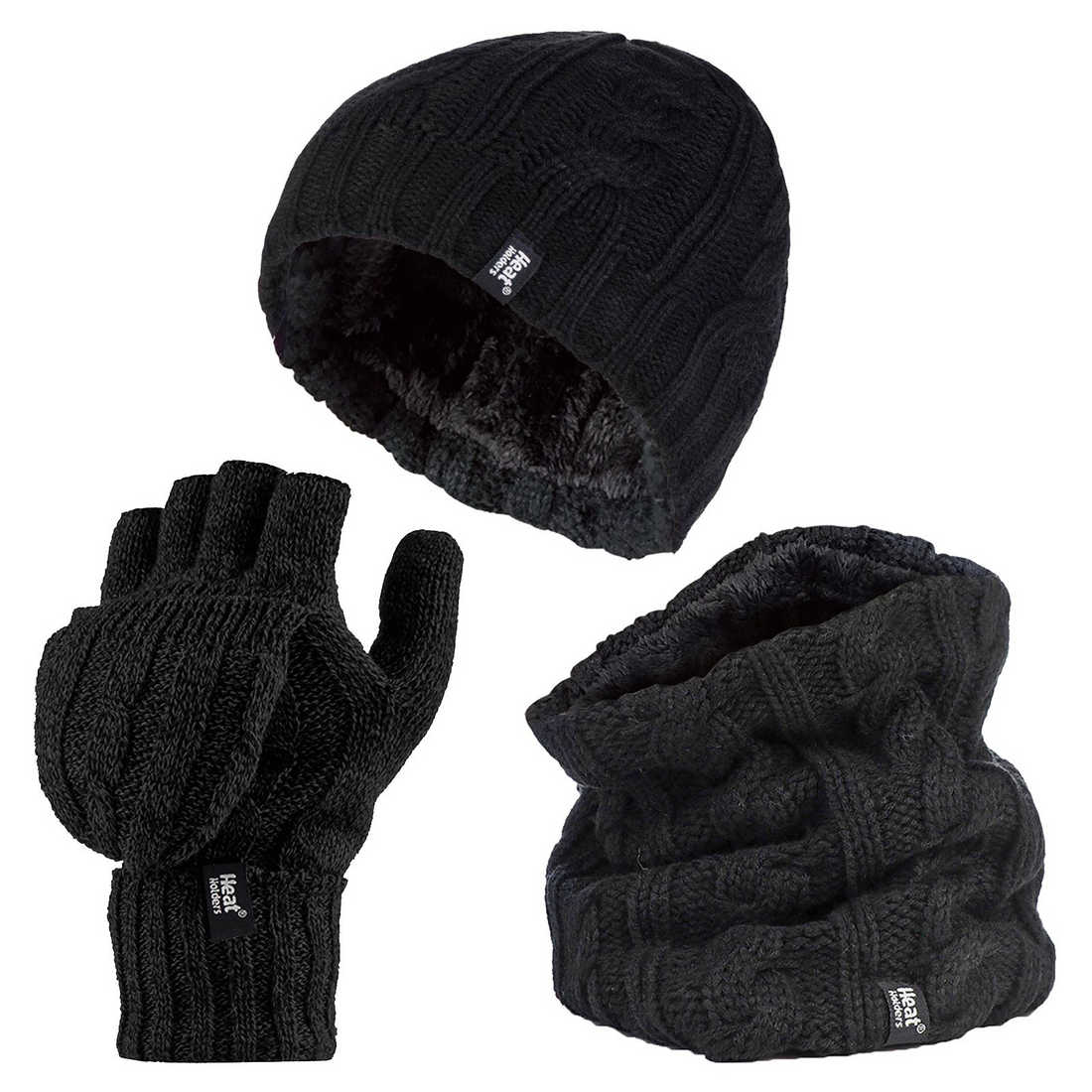 Womens Hat, Neck Warmer Gloves set